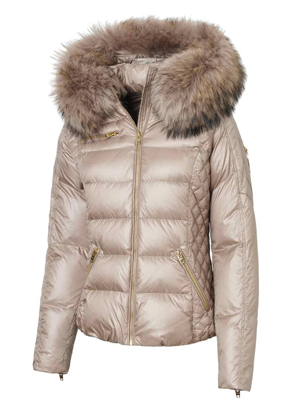 ROCKANDBLUE RITA 63 cm- Krótka puchowa kurtka o bardzo wąskim kroju w lekko połyskującym materiale