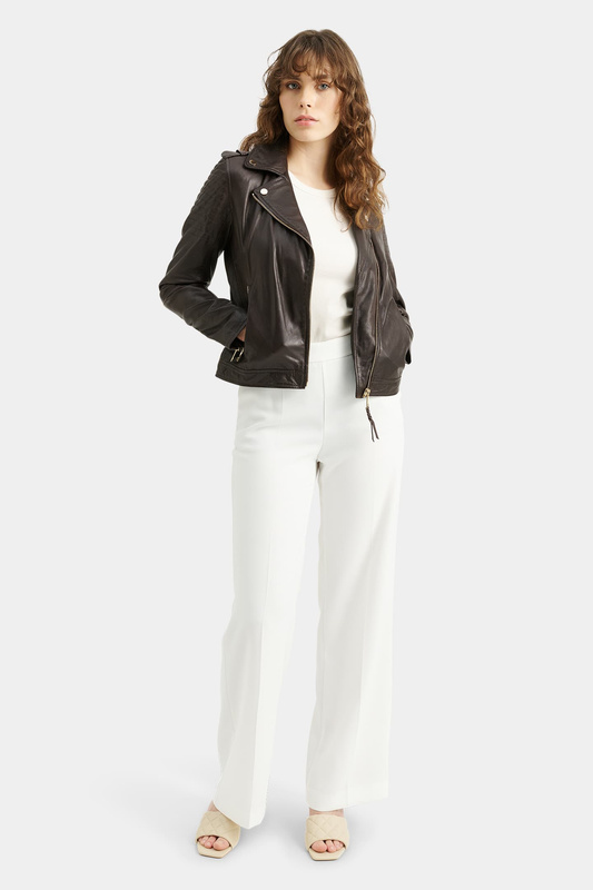 ROCKANDBLUE CINNAMON 55 cm - Damska kurtka skórzana typu ramoneska w kolorze brązowym