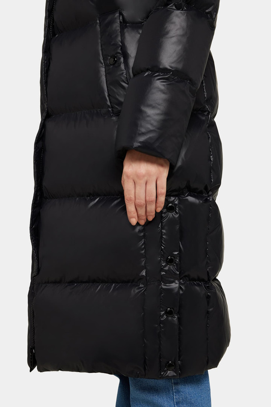 ROCKANDBLUE ARIZONA COAT BLACK 105 cm Damski płaszcz puchowy o regularnym kroju