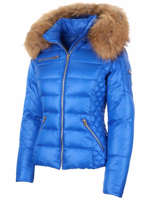 ROCKANDBLUE RITA 63 cm- Krótka puchowa kurtka o bardzo wąskim kroju w lekko połyskującym materiale