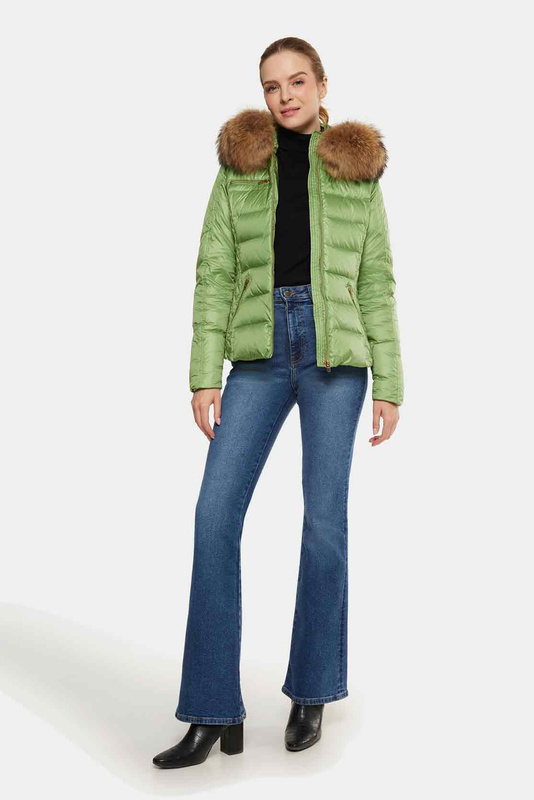 ROCKANDBLUE RITA 63 cm- Krótka puchowa kurtka o bardzo wąskim kroju w lekko połyskującym materiale