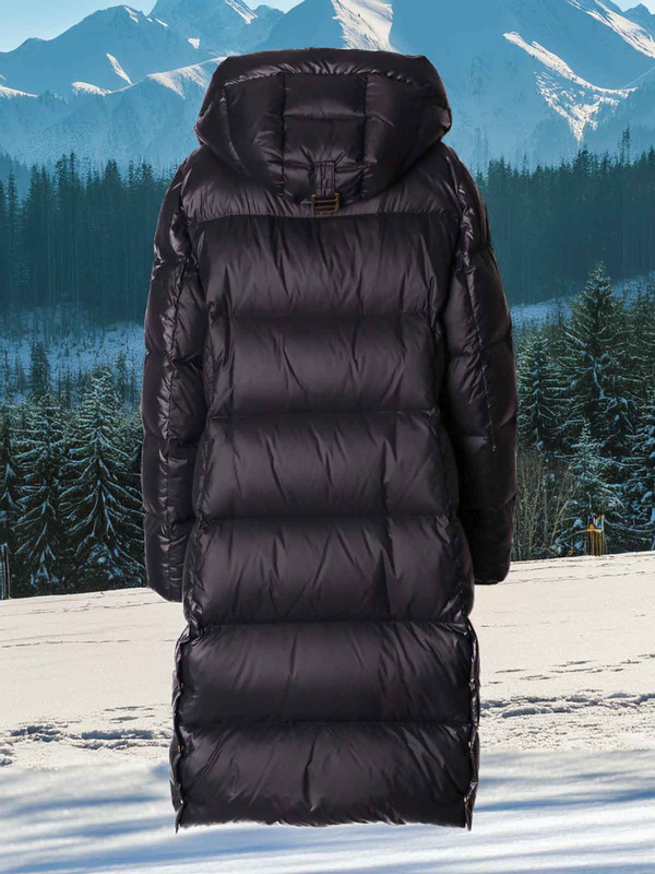 ROCKANDBLUE BONNIE COAT 105 cm - Czarny puchowy płaszcz oversize