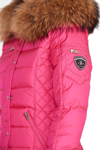 ROCKANDBLUE ZORA 63 cm- Krótka, ciepła kurtka puchowa na zimę o bardzo wąskim kroju z kapturem i kołnierzem z jenota