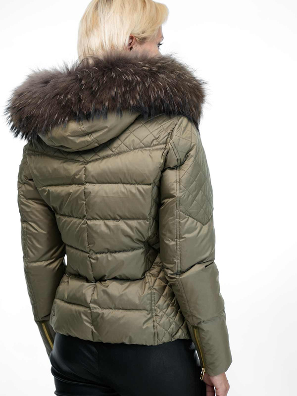 ROCKANDBLUE RITA 63 cm- Krótka puchowa kurtka o bardzo wąskim kroju w lekko połyskującym materiale