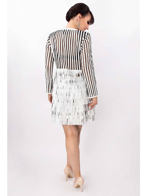 ALEXANDRA MILANO FRINGE COAT - ręcznie wykonana skórzana kurtka z frędzlami