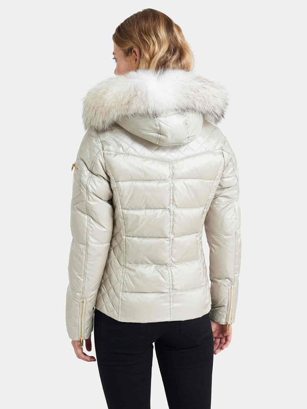 ROCKANDBLUE RITA 63 cm- Krótka puchowa kurtka o bardzo wąskim kroju w lekko połyskującym materiale