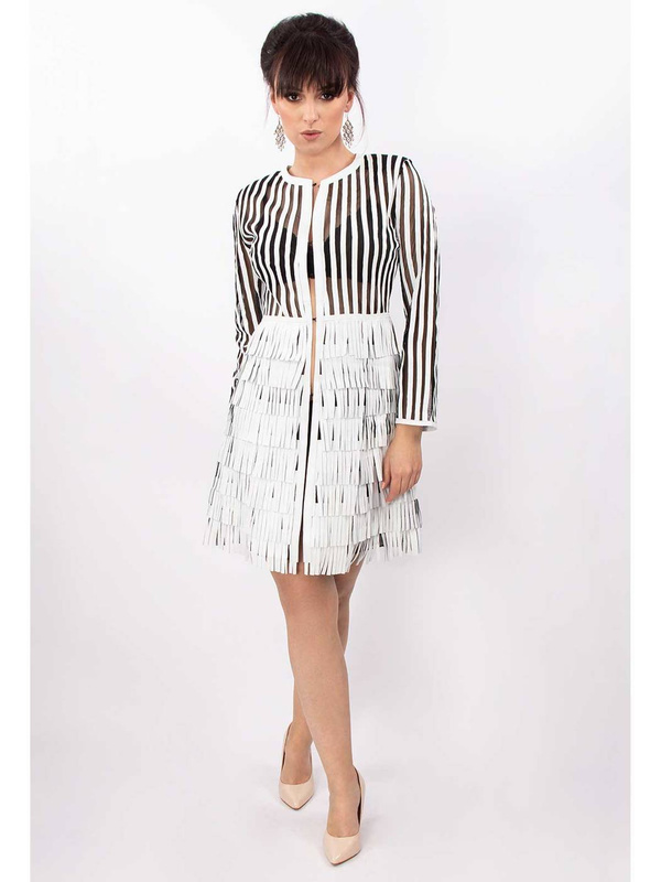 ALEXANDRA MILANO FRINGE COAT - ręcznie wykonana skórzana kurtka z frędzlami