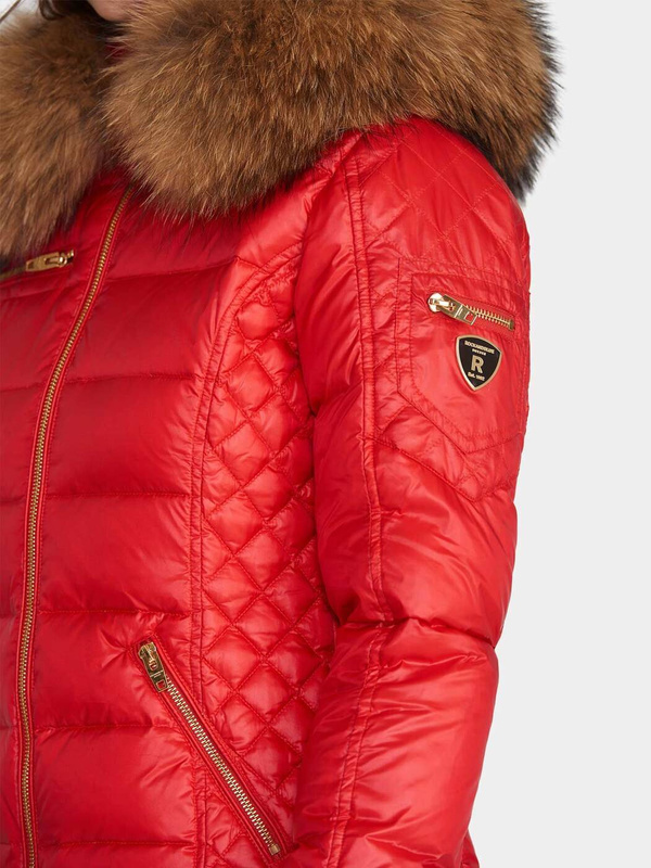 ROCKANDBLUE RITA 63 cm- Krótka puchowa kurtka o bardzo wąskim kroju w lekko połyskującym materiale