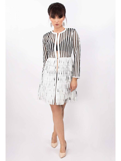 ALEXANDRA MILANO FRINGE COAT - ręcznie wykonana skórzana kurtka z frędzlami