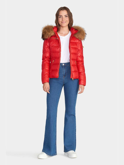 ROCKANDBLUE RITA 63 cm- Krótka puchowa kurtka o bardzo wąskim kroju w lekko połyskującym materiale