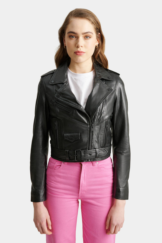 ROCKANDBLUE ERICA 47 cm - Krótka damska kurtka ramoneska