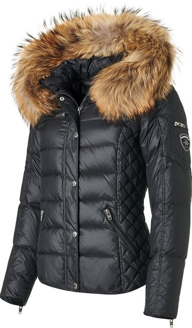 ROCKANDBLUE ZORA 63 cm- Krótka, ciepła kurtka puchowa na zimę o bardzo wąskim kroju z kapturem i kołnierzem z jenota