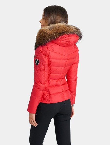 ROCKANDBLUE ZORA 63 cm- Krótka, ciepła kurtka puchowa na zimę o bardzo wąskim kroju z kapturem i kołnierzem z jenota