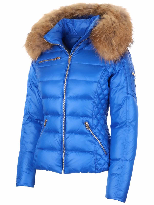 ROCKANDBLUE RITA 63 cm- Krótka puchowa kurtka o bardzo wąskim kroju w lekko połyskującym materiale