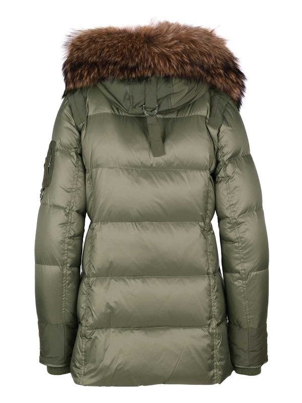 ROCKANDBLUE MICHA 75 cm - Puchowa kurtka z kapturem i kołnierzem w kolorze Army Green