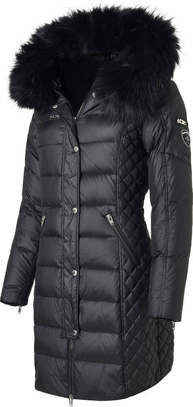 ROCKANDBLUE BEAM 90 cm - Damski puchowy płaszcz z kapturem o bardzo wąskim kroju