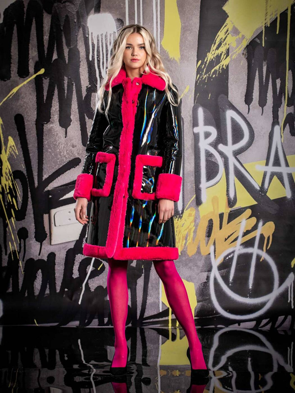 LOCO LUXO Płaszcz ze sztucznego futra