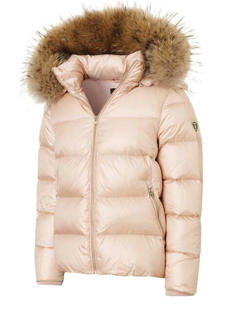 ROCKANDBLUE SASSY 72 cm - Damska kurtka puchowa z futrzanym wykończeniem kaptura