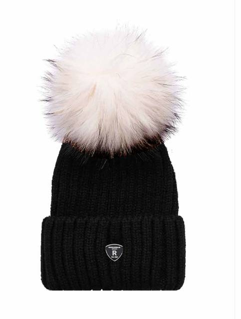 Czapka ROCKANDBLUE POM POM Black White