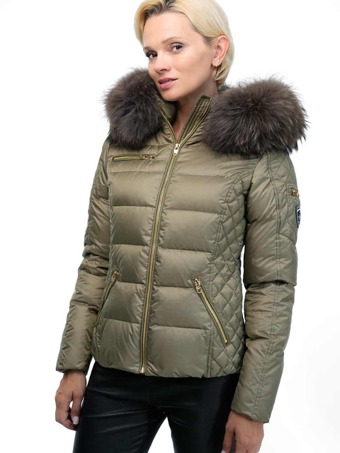 ROCKANDBLUE RITA 63 cm- Krótka puchowa kurtka o bardzo wąskim kroju w lekko połyskującym materiale