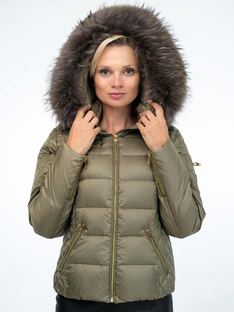 ROCKANDBLUE RITA 63 cm- Krótka puchowa kurtka o bardzo wąskim kroju w lekko połyskującym materiale