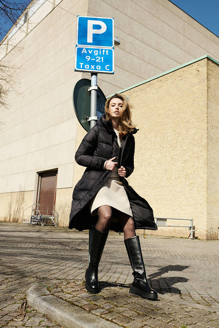 ROCKANDBLUE FALCON 110 cm - Długi puchowy damski płaszcz 