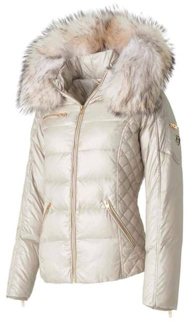 ROCKANDBLUE RITA 63 cm- Krótka puchowa kurtka o bardzo wąskim kroju w lekko połyskującym materiale