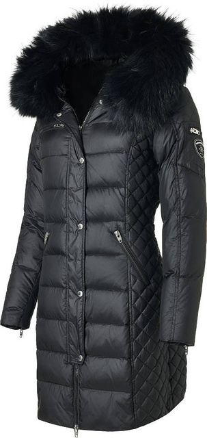 ROCKANDBLUE BEAM 90 cm - Damski puchowy płaszcz z kapturem o bardzo wąskim kroju