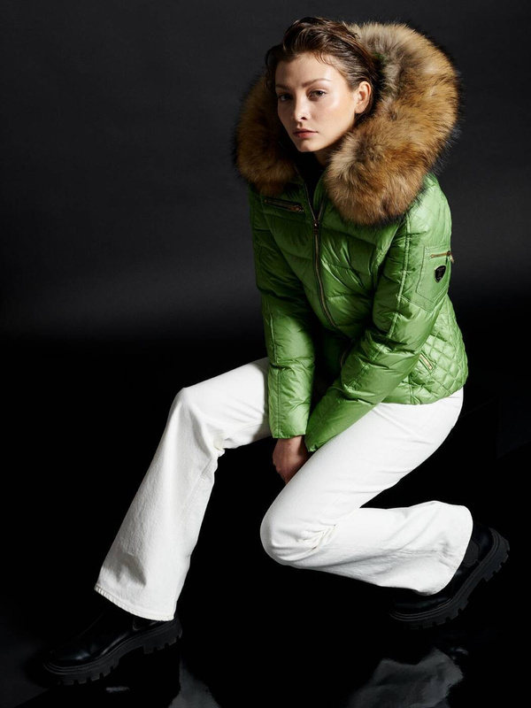 ROCKANDBLUE RITA 63 cm- Krótka puchowa kurtka o bardzo wąskim kroju w lekko połyskującym materiale