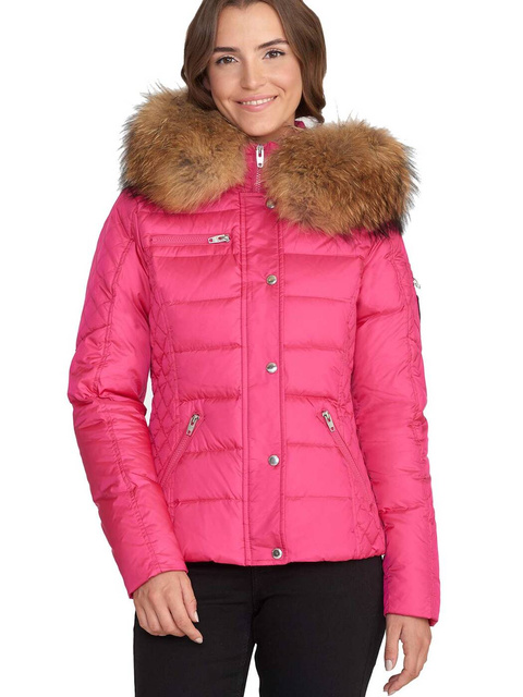 ROCKANDBLUE ZORA 63 cm- Krótka, ciepła kurtka puchowa na zimę o bardzo wąskim kroju z kapturem i kołnierzem z jenota