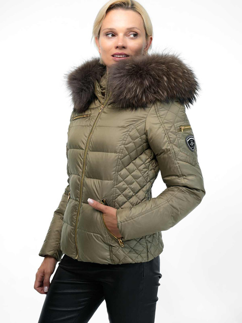 ROCKANDBLUE RITA 63 cm- Krótka puchowa kurtka o bardzo wąskim kroju w lekko połyskującym materiale