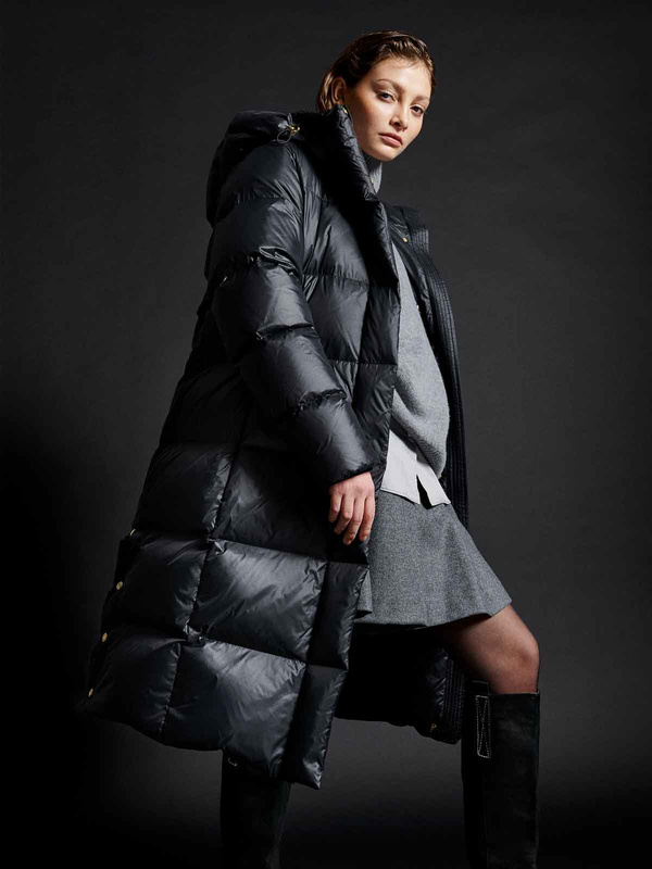 ROCKANDBLUE BONNIE COAT 105 cm - Czarny puchowy płaszcz oversize