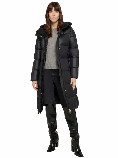 ROCKANDBLUE BONNIE COAT 105 cm - Czarny puchowy płaszcz oversize