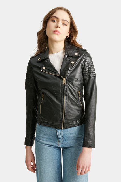 ROCKANDBLUE CINNAMON 55 cm - Skórzana ramoneska w kolorze czarnym