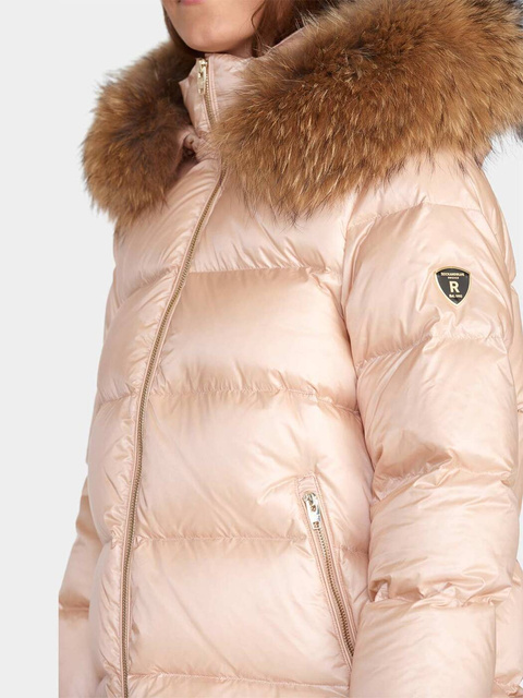 ROCKANDBLUE SASSY 72 cm - Damska kurtka puchowa z futrzanym wykończeniem kaptura