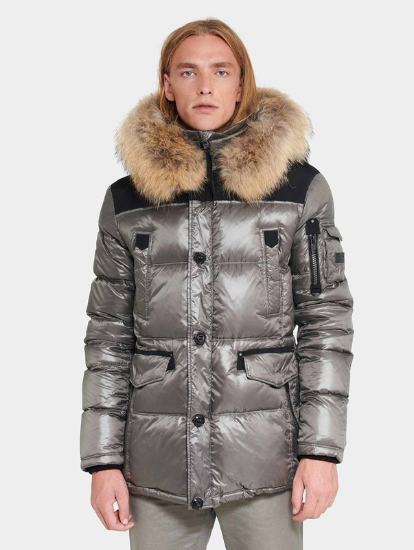 ROCKANDBLUE VIGGO II 81 cm - męska parka na zimę z kożuszkiem i kapturem