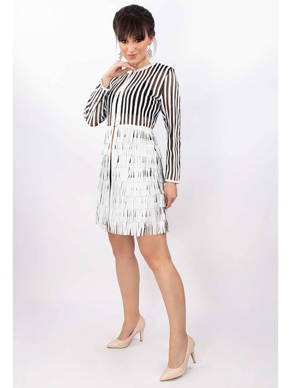 ALEXANDRA MILANO FRINGE COAT - ręcznie wykonana skórzana kurtka z frędzlami