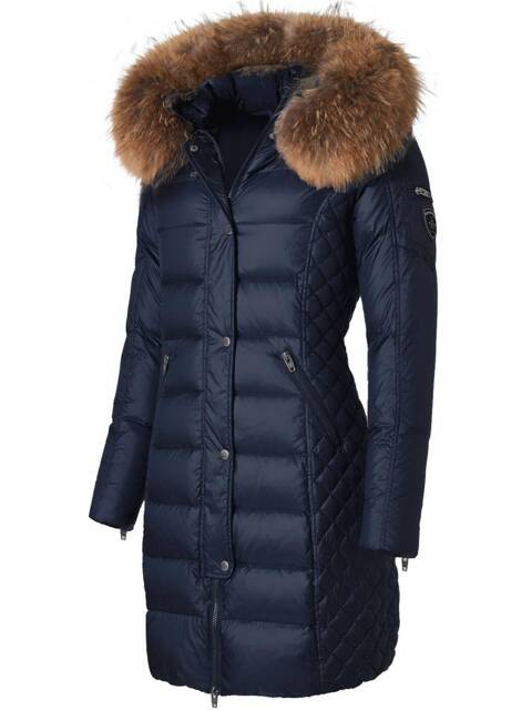 ROCKANDBLUE BEAM 90 cm - Damski puchowy płaszcz z kapturem o bardzo wąskim kroju