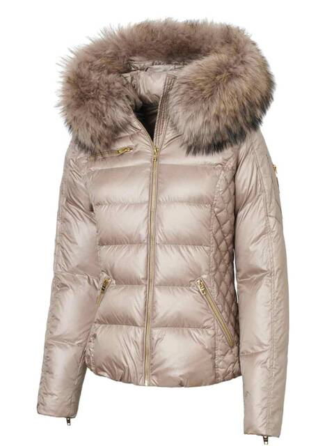 ROCKANDBLUE RITA 63 cm- Krótka puchowa kurtka o bardzo wąskim kroju w lekko połyskującym materiale
