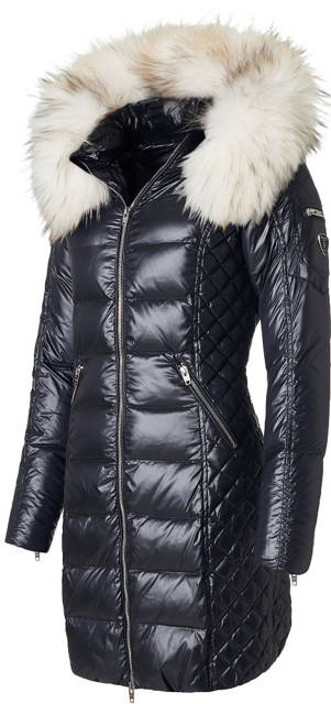 ROCKANDBLUE CIARA 90 cm - Czarny puchowy płaszcz damski na zimę
